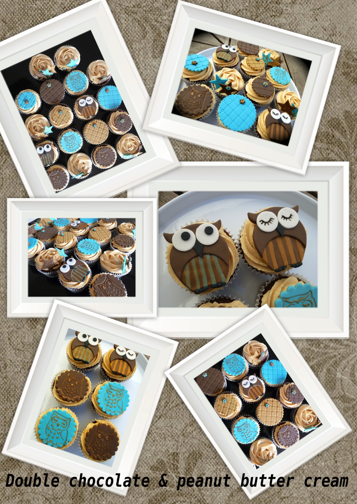 Owl cupcakes collage